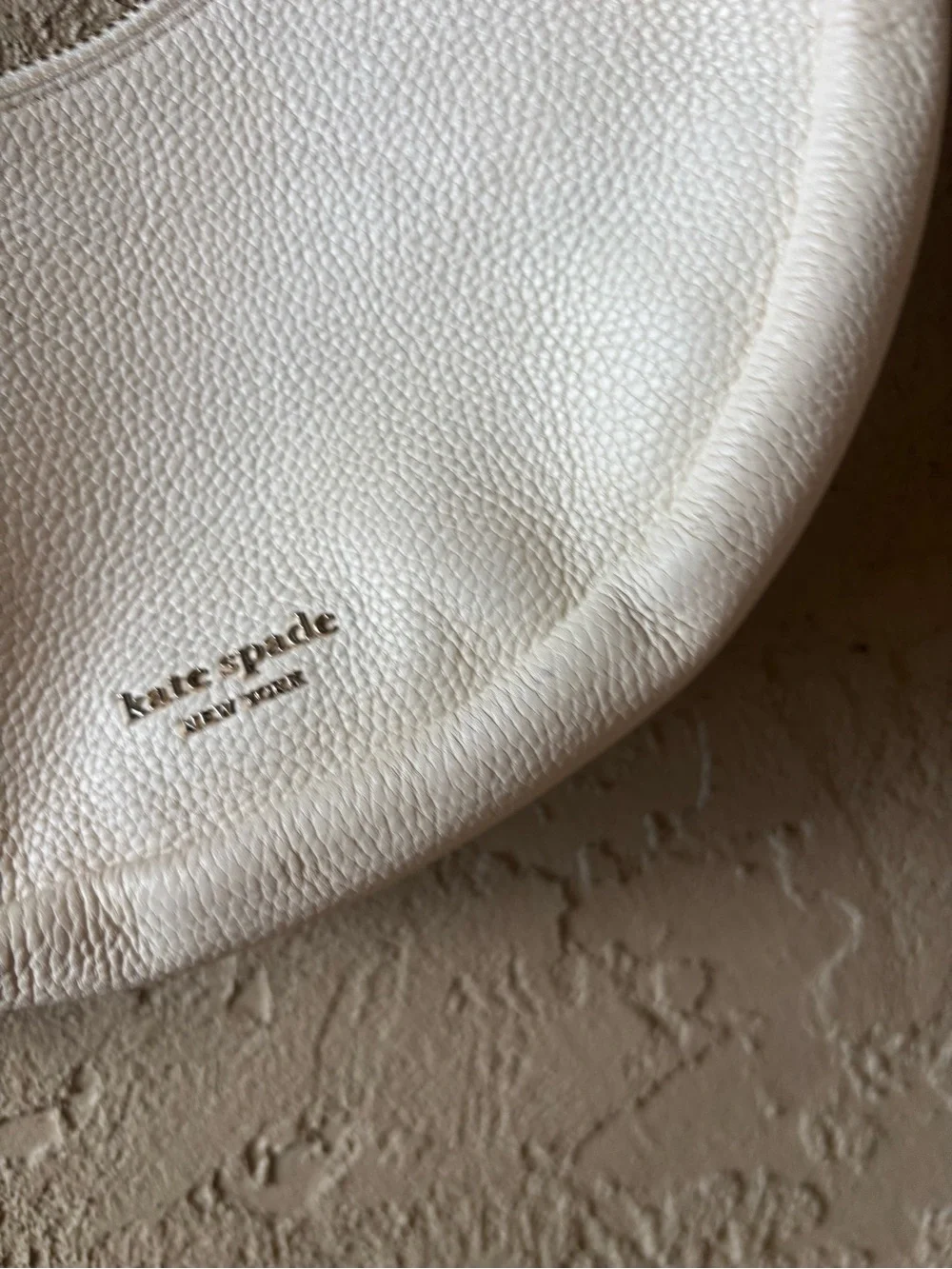 kate spade Cream Pebbled Leather Crescent Shoulder Bag